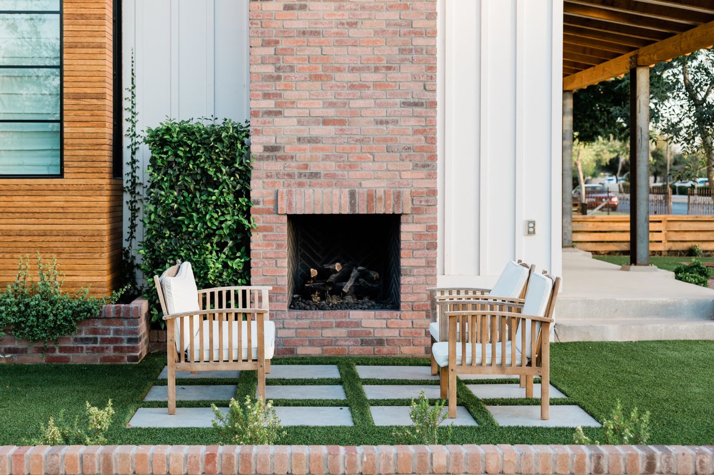 outdoor fireplace