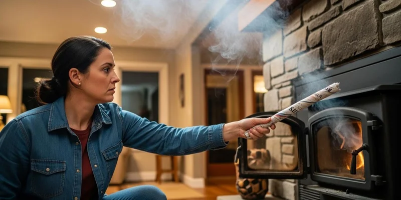 Homeowner troubleshooting a smoky fireplace and poor chimney draft in a Lakewood home.